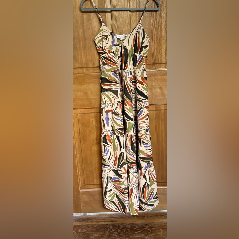 NWT Monteau Los Angeles Spaghetti Strap Multi Color Patterned Skirt